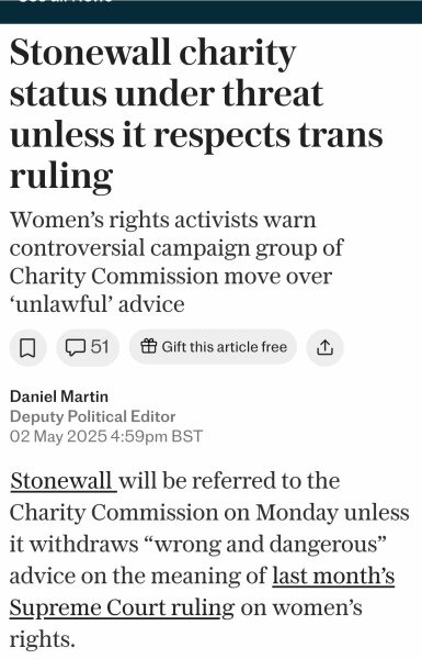 Get the violins out - Stonewall is "in crisis"