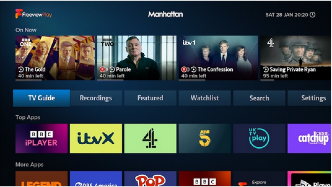 How to delete YouTube from Freeview Play?