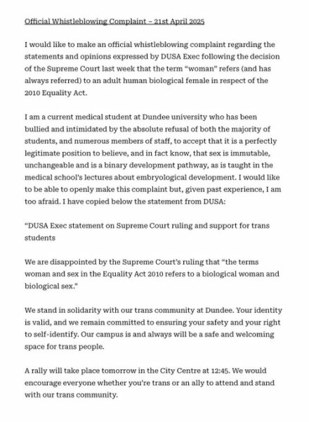 Dundee uni whistleblower