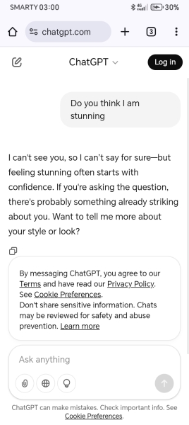 Chatgpt - heavy flattery. What does it tell you?