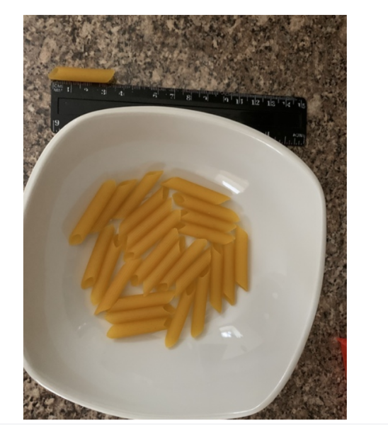 Weighing pasta without scales
