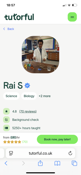 A-level Chemistry tutor needed