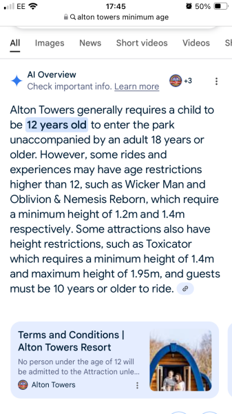 AIBU to not let my 12 year old go to Alton towers