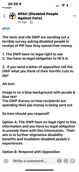 PIP survey - intriguing!