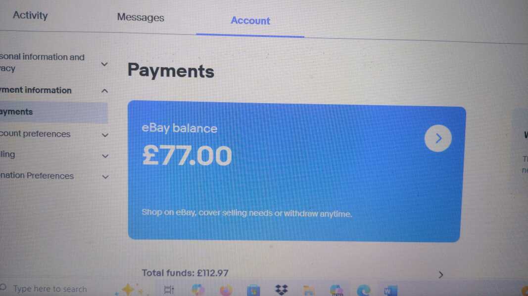 Ebay payouts?