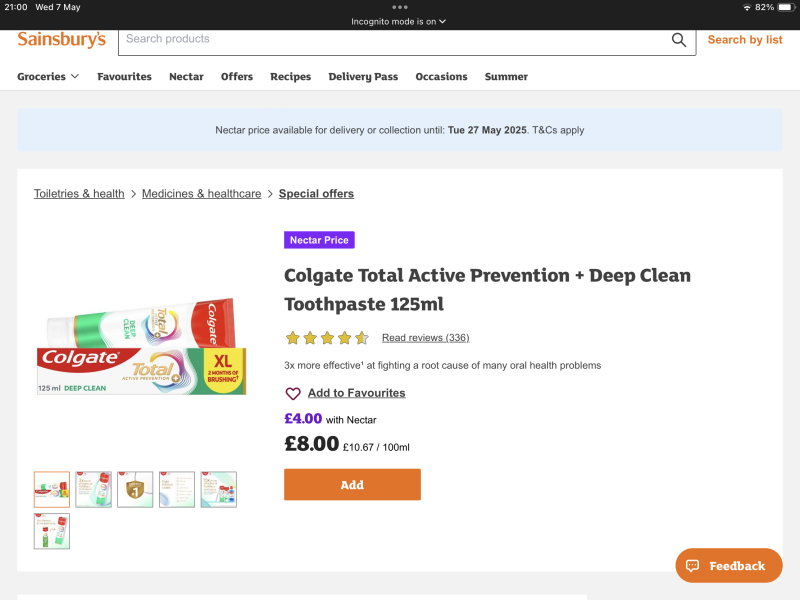 £7 for a tube of Colgate toothpaste?!?!