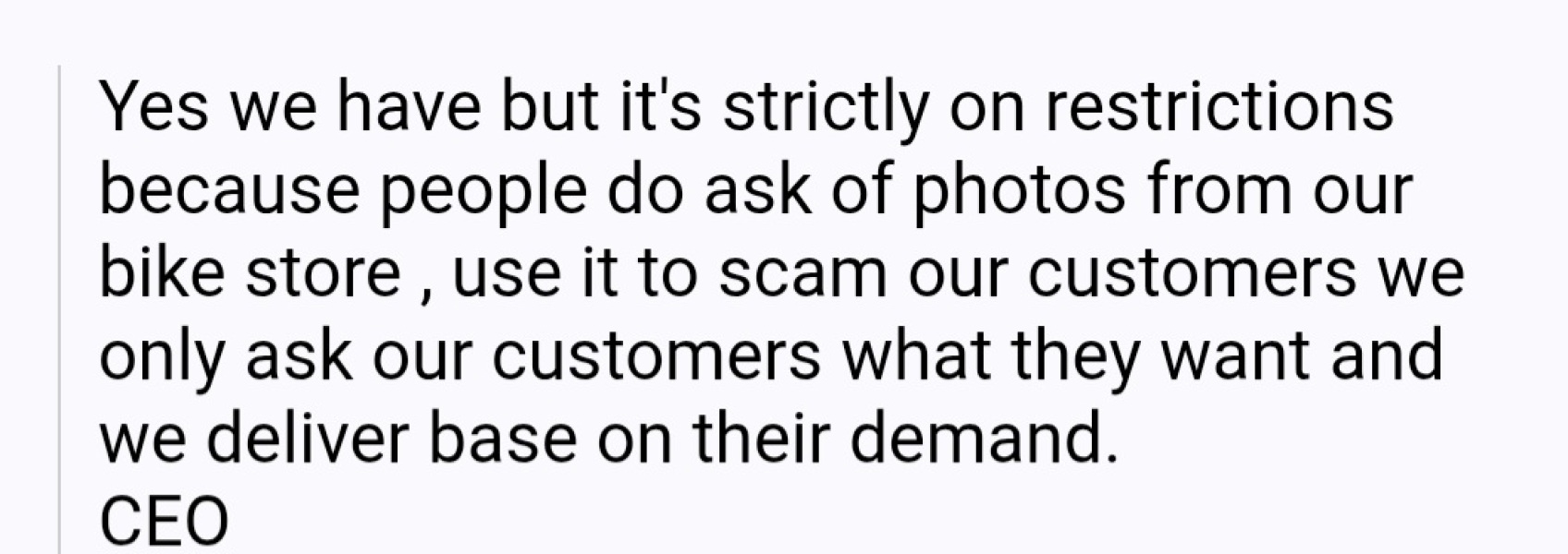 I'm being beautifully conned by a man in a bike shop in 'Scotland'