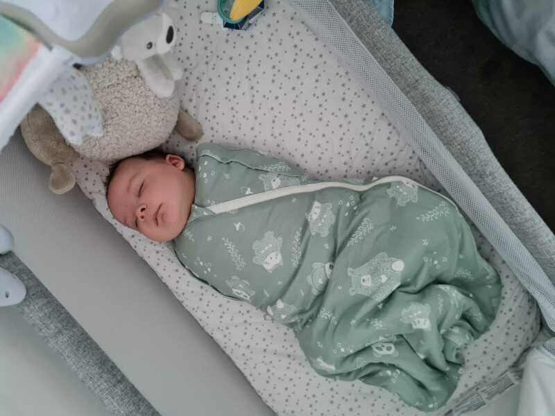 Baby waking himself up with hands