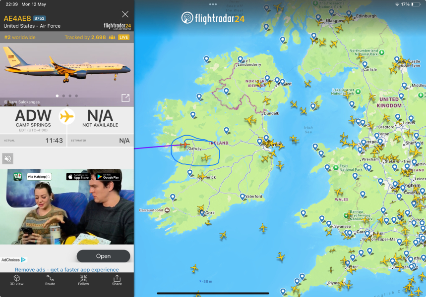 Anyone watching Flightradar tonight…AirForce1 landing?