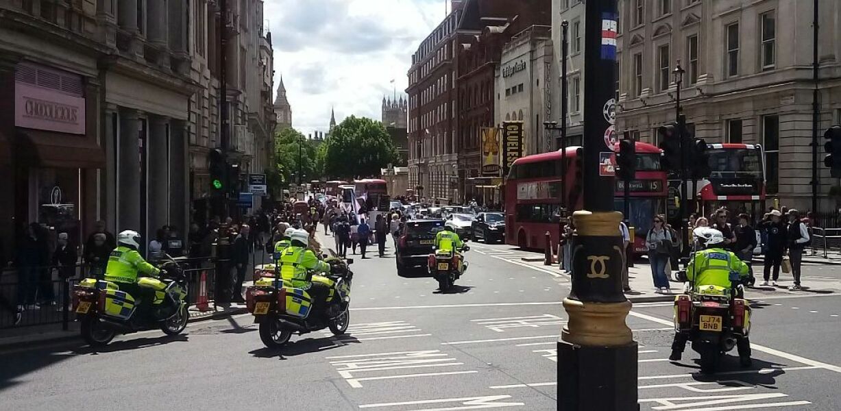 Sarah Jane Baker leads topless protest in London, and threatens named women