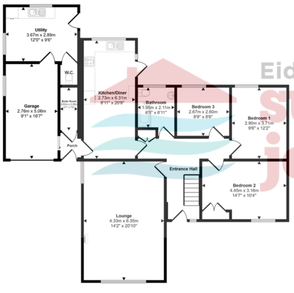 Kitchen/diner/living layout
