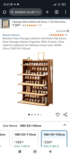 Hinged drawer cabinet for narrow hallway