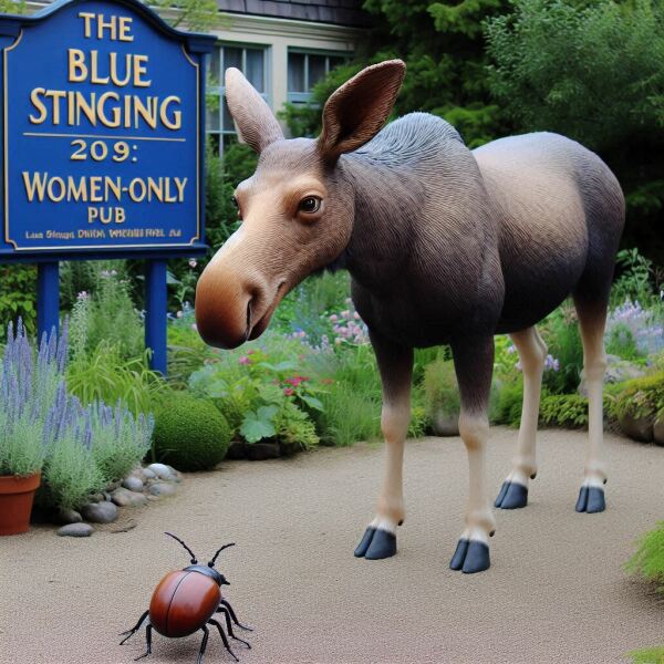 The Bluestocking Arms Women's Pub, where women make friends with Beetles, Androids, Cakes, Dragons, Hedgehogs and other women, where wit and wisdom flourish