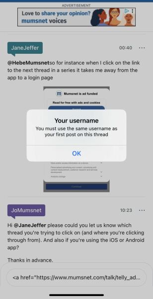 Links to MN threads on app