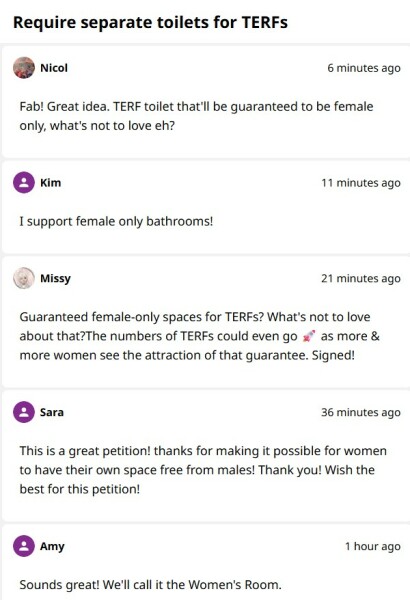 Petition for TERF only toilets.
