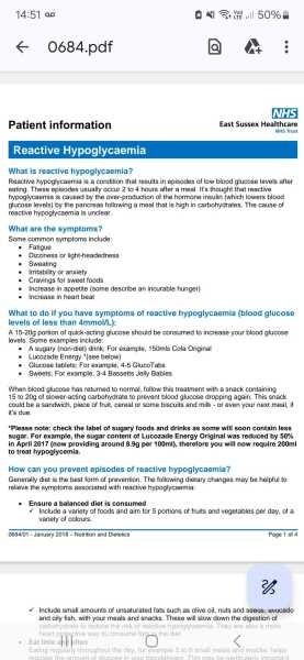 Low blood sugar drops