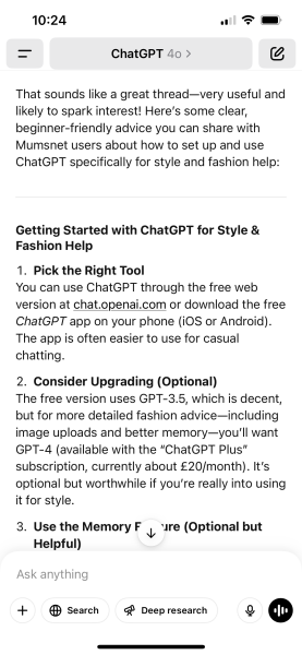 ChatGPT for style / fashion ( beginners version)