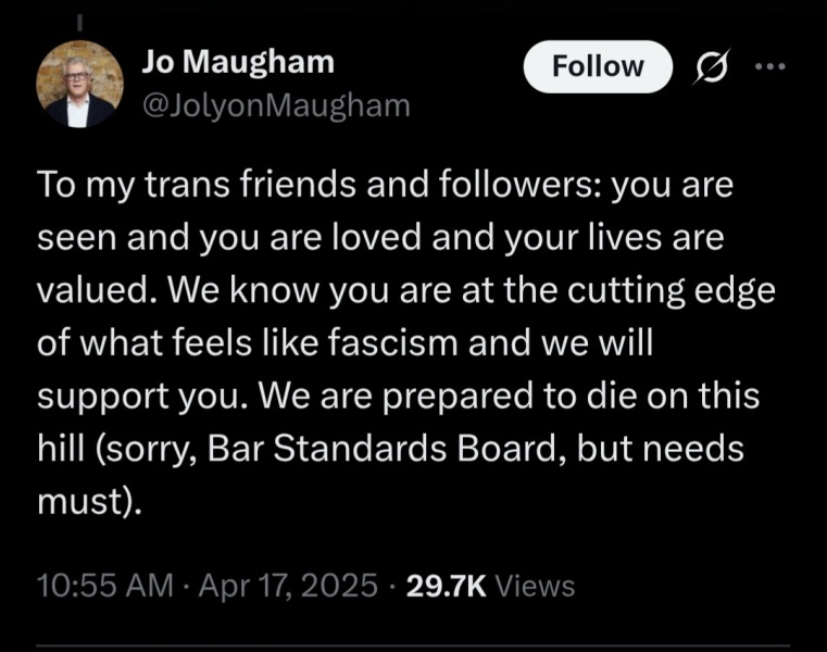 I'm not sure Jo Maugham is quite well