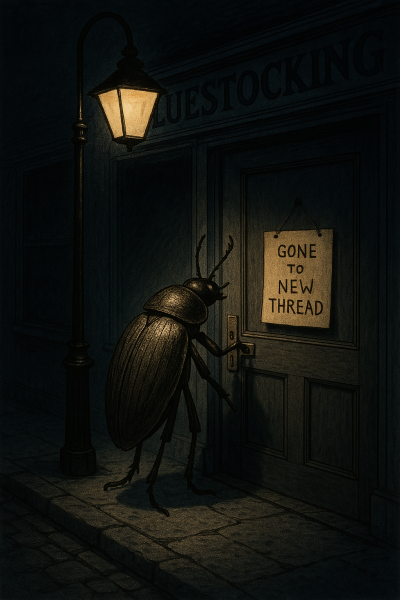 The Bluestocking Arms Women's Pub, where women make friends with Beetles, Androids, Cakes, Dragons, Hedgehogs and other women, where wit and wisdom flourish