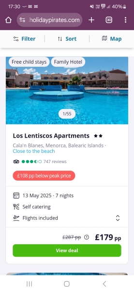 How much would you pay for 7 nights in the Balearic Islands, self catering? (You and an almost 2 yr old)