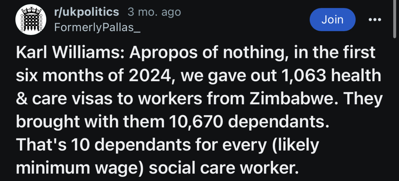 AIBU to think banning new international recruitment of staff for care homes is bonkers? [Title edited by MNHQ at OP's request]