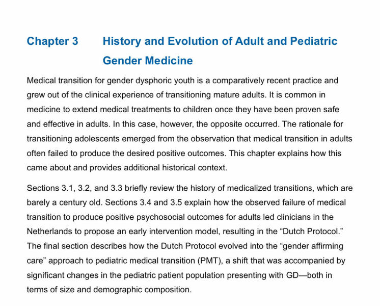 Meanwhile in the US, a Review on treatment of children for gender issues