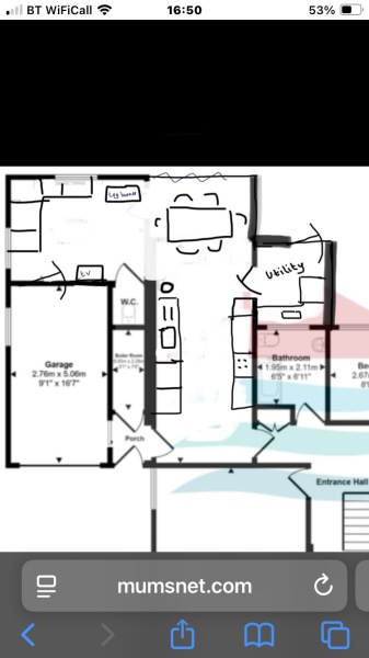 Kitchen/diner/living layout