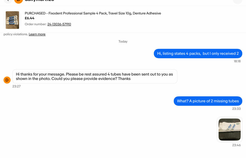 How do I prove a negative. EBay