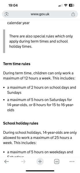 17 yr olds can only work 2 hrs on a Sunday!!  Since when?