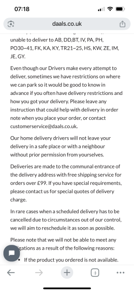 To think an £80 fine for missing a Daals delivery is unnacceptable