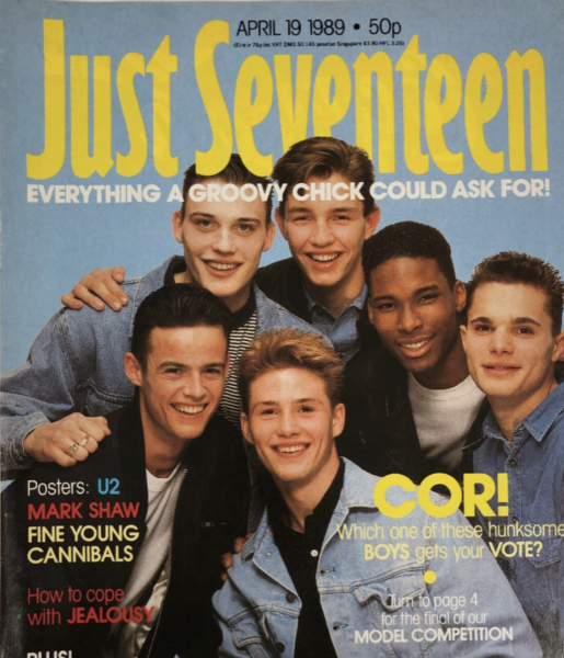 Just17 magazine and Rufus the model