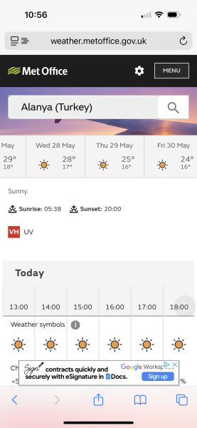 To move my summer hols?