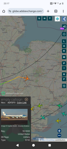 Anyone watching Flightradar tonight…AirForce1 landing?