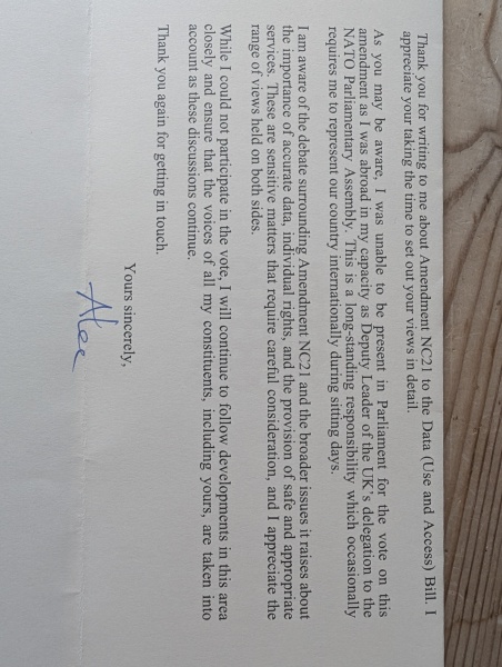 Urgent BH terfing- write to your MP TODAY 5th May on the Data Bill