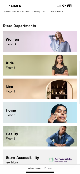 “Any gender” changing room for women  in Primark