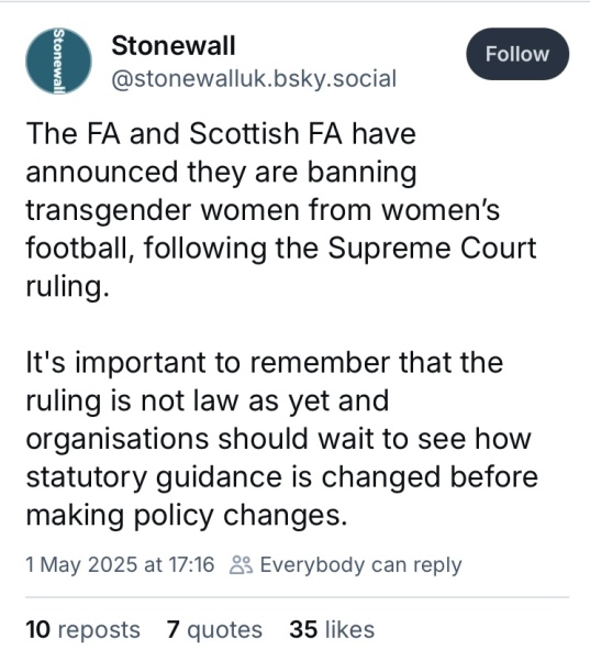 Stonewall, the FA and the SC ruling