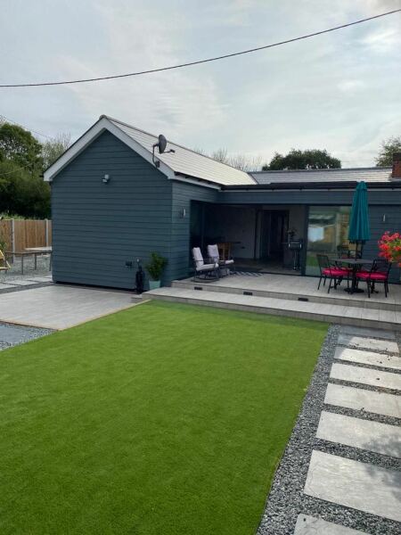 Artificial grass with dog