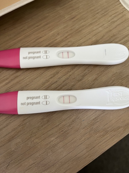 Negative test, then period and now positive result