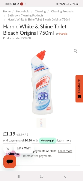 Gone back to pure thick bleach