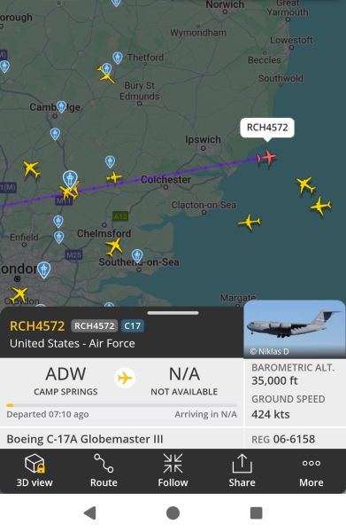 Anyone watching Flightradar tonight…AirForce1 landing?