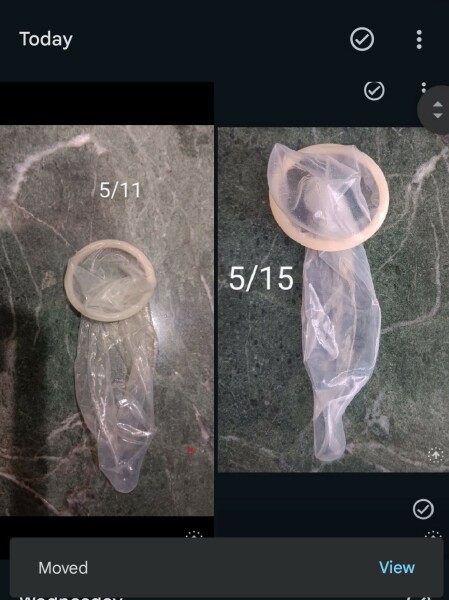 Would a used condom still be wet one month later?