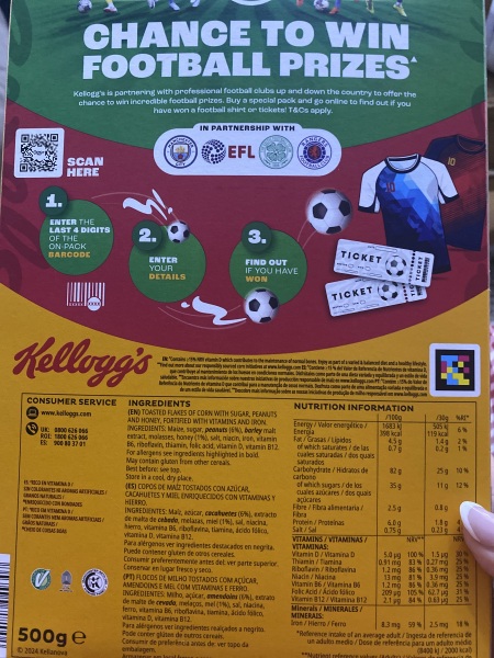 Has anyone got a Kelloggs product with the Free Football Camp for Kids promotion on it?