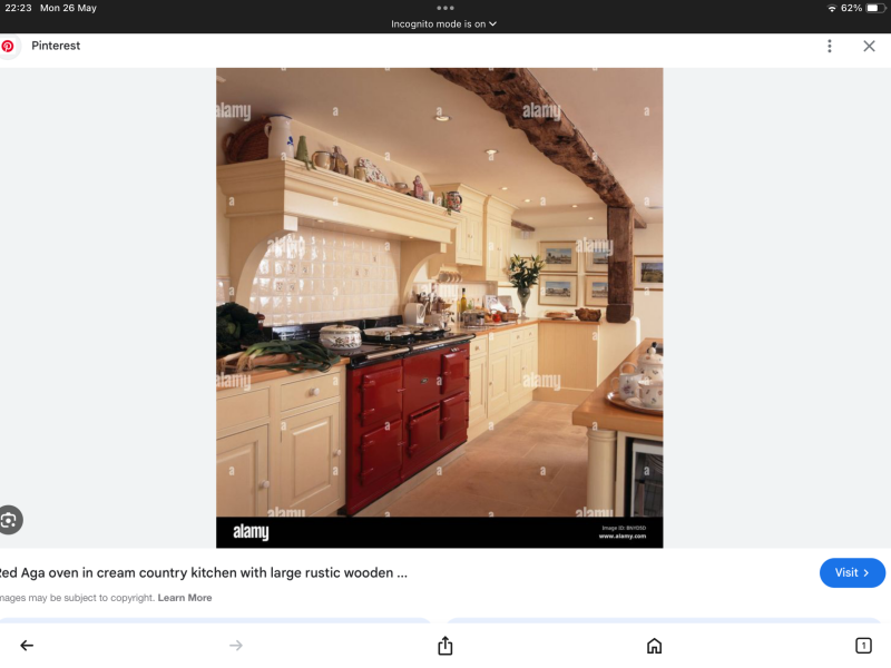 Bright red aga in new home