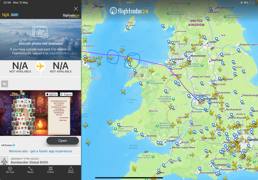 Anyone watching Flightradar tonight…AirForce1 landing?