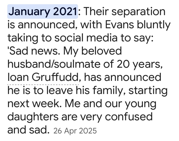 Why is Alice Evans Gruffudd homeless?