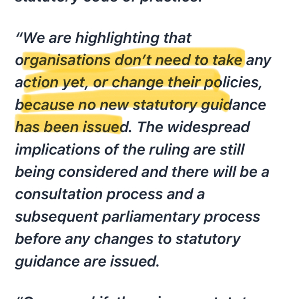 Stonewall - tracking following the Supreme Court judgement