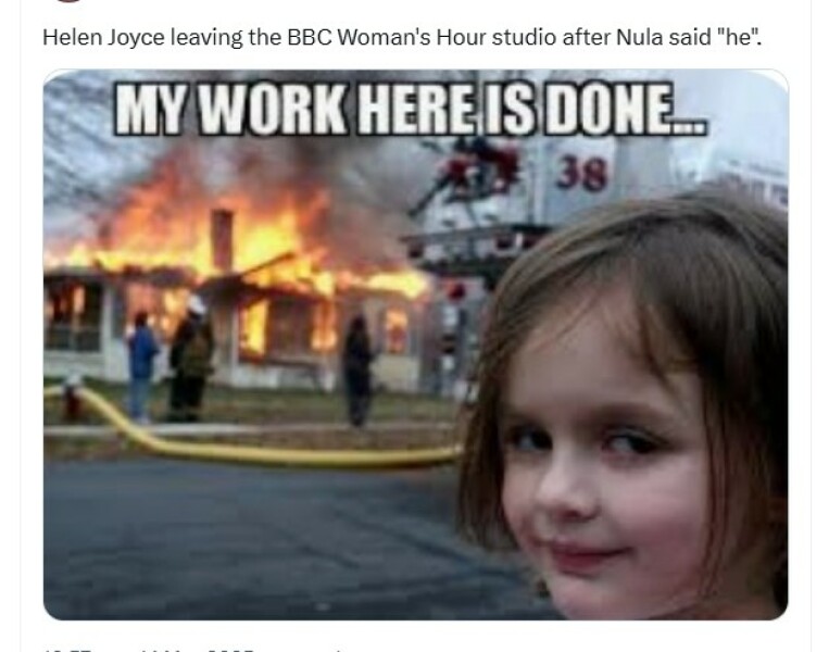 Helen Joyce finally makes it to Women's Hour today from 10am