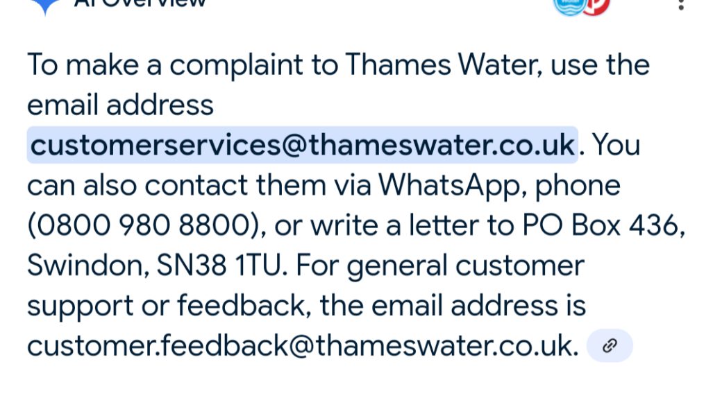 To think that a £114 water bill a month is insane?