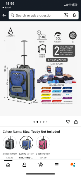 EasyJet under seat bag/case for 6 day trip  recommendations