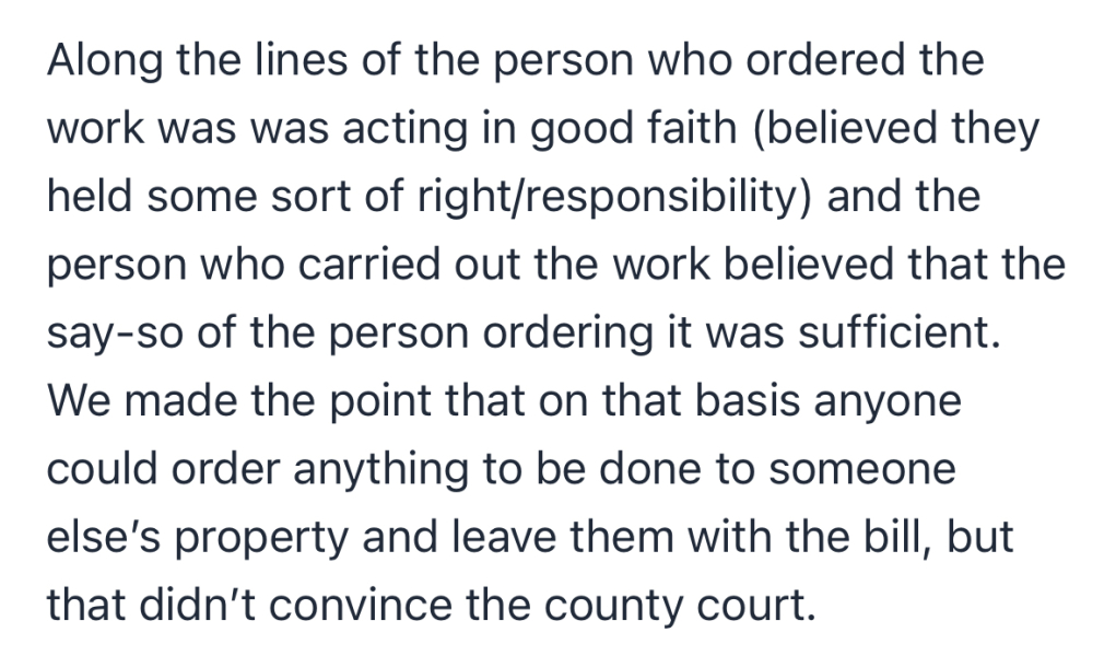 Not paying for garden work